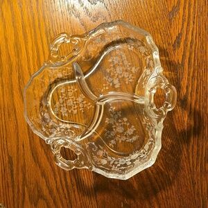 Vintage Cambridge Floral Glass Rel8sh Dish